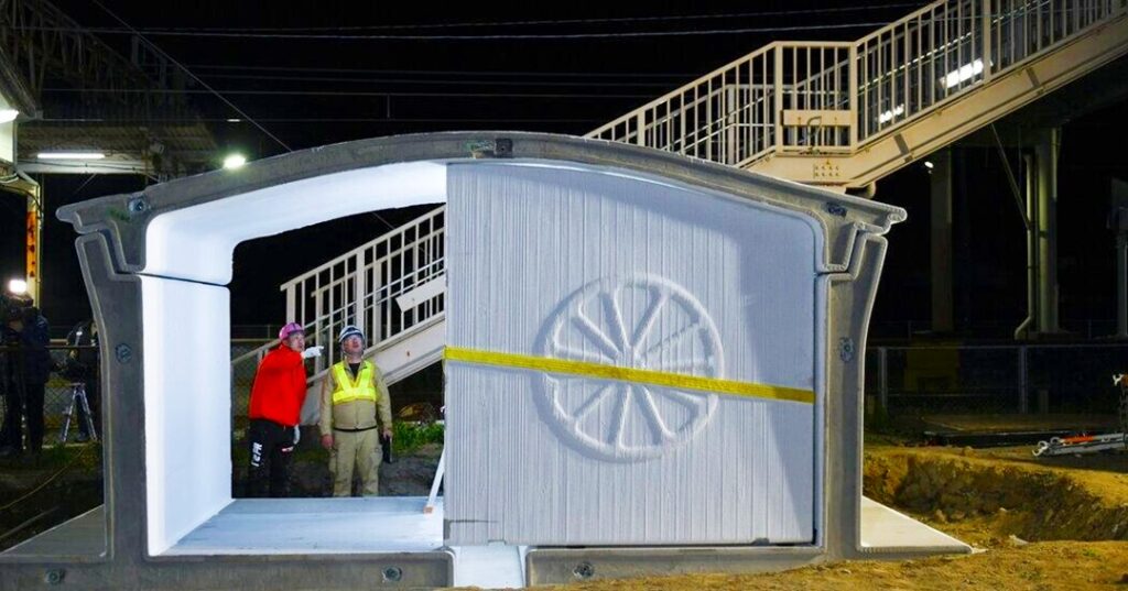 Estación de tren 3D en Hatsushima